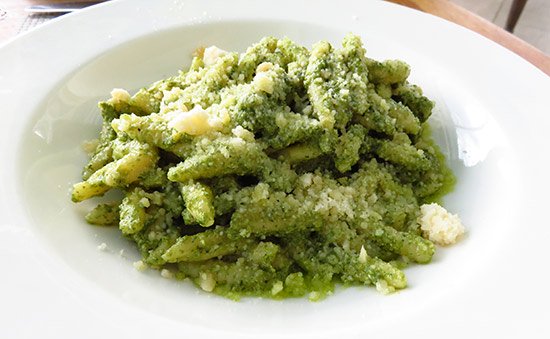 pesto pasta at italia for lunch