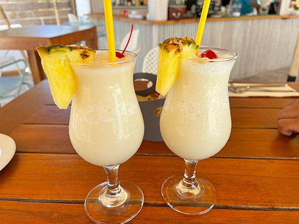 Pina Coladas at La Playa Restaurant & Bar