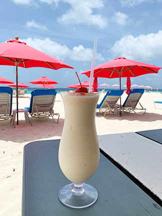 refreshing piña colada served at uncle ernies