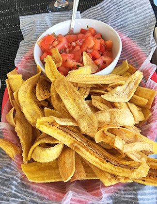 Plantain Chips with Tomato Salsa