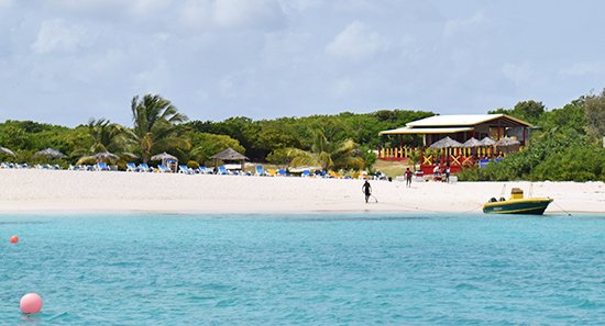 prickly pear restaurant in the distance on shore