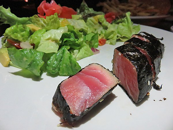 nori tuna with salad at pumphouse