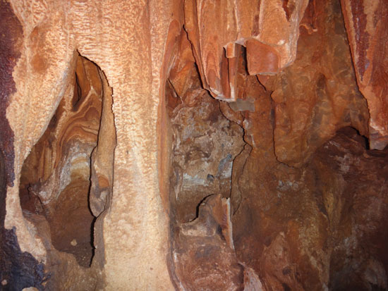 broken stalactite in cavannagh cave