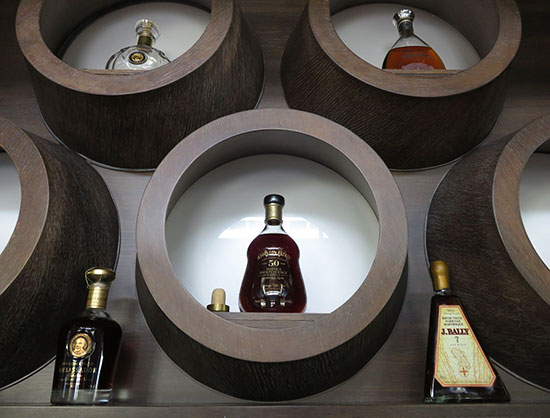 a selection of rums in the rhum room