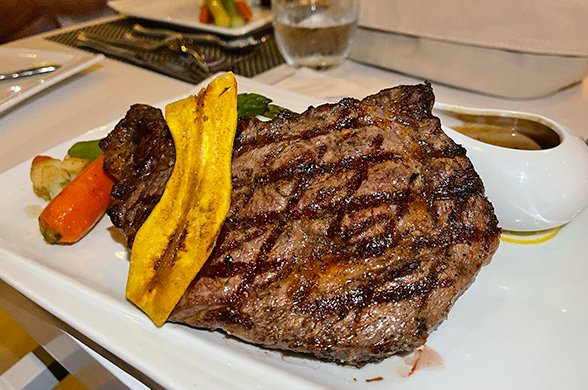 Prime ribeye at SALT Restaurant & Bar at The Morgan Resort & Spa