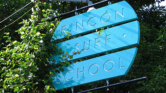 rincon surf school sign