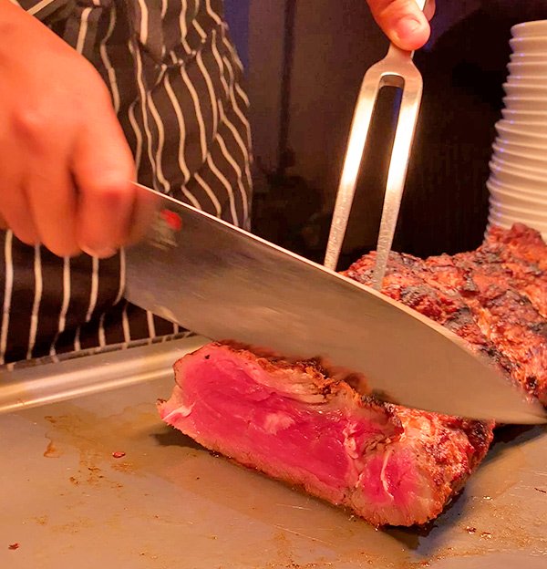 Roast beef at Beach BBQ Buffet At Belmond Cap Juluca