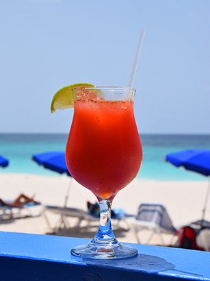 rum punch at tropical sunset restaurant on anguilla shoal bay