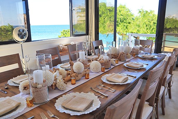 Dining table at Sand Castle: The Beach House