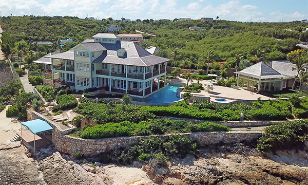 Beach view from Santosha Villa Estate on Long Bay