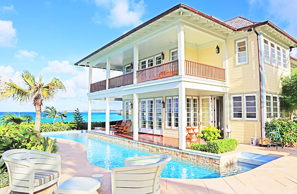 Dining Pavilion at Santosha Villa Estate on Long Bay