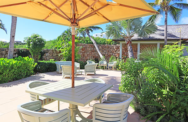 Dining Pavilion at Santosha Villa Estate on Long Bay