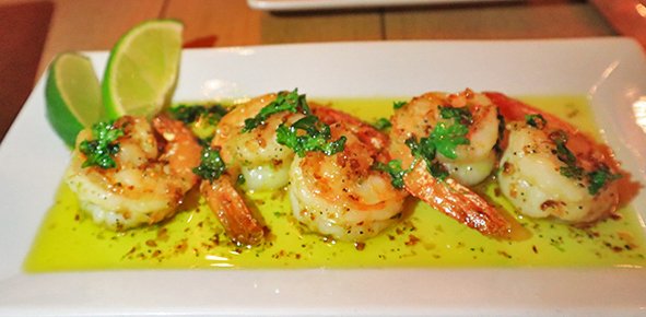 Sauteed prawns at SandBar