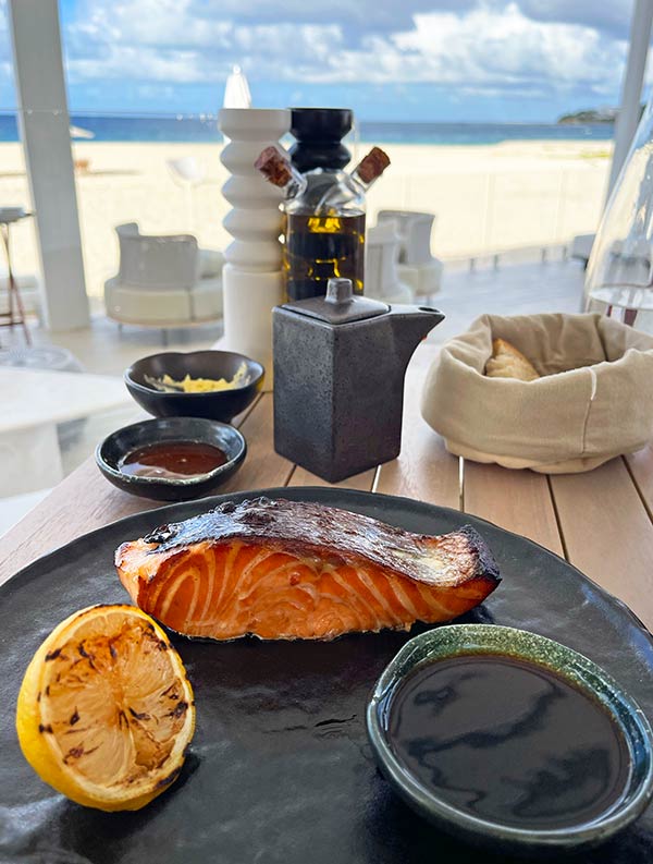 salmon teriyaki savi beach club