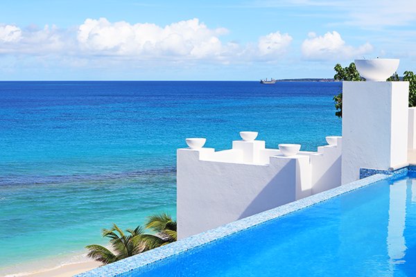 Pool & Beach View at Sea Villa, Long Bay Villas