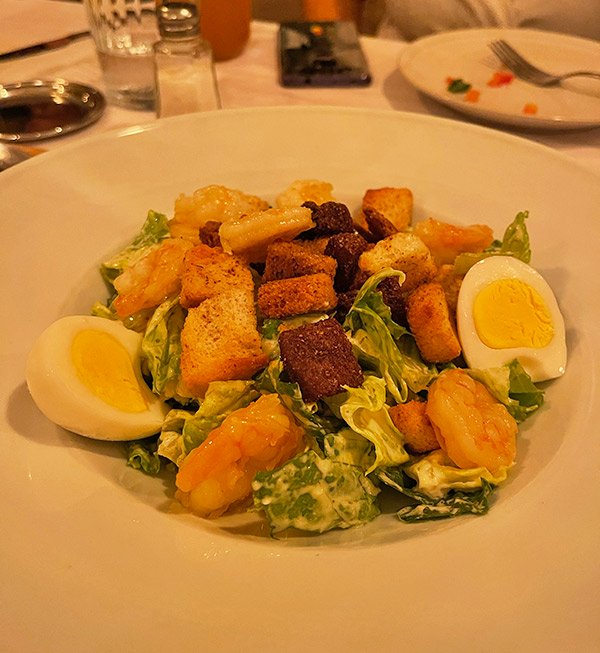 shrimp caesar salad at Buonanotte Italian Restaurant