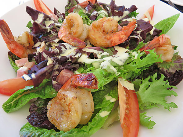 shrimp salad for lunch at covecastles