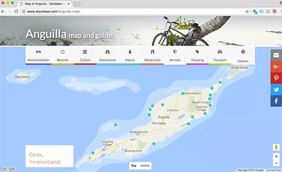 your relevant points of interest on skyviews map anguilla