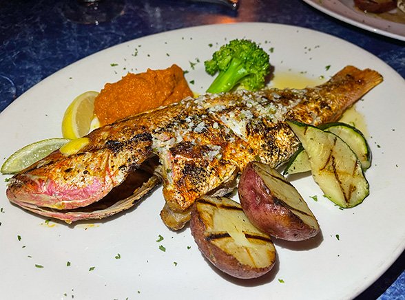 Grilled Spicy Whole Snapper at mango's anguilla
