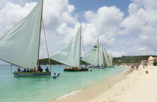 anguilla sail boats ready to start the race