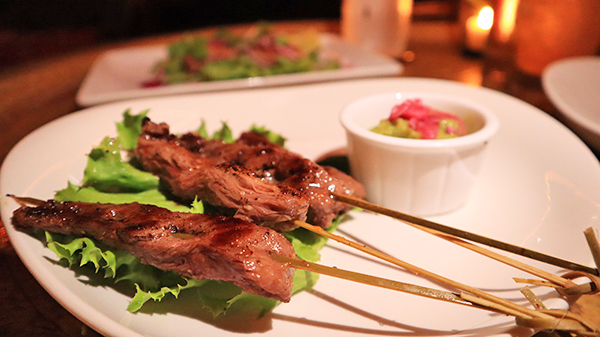Grilled Skirt Steak with Guacamole & Pickled Onions