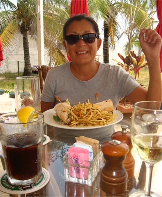frangipani anguilla hotel straw hat lunch