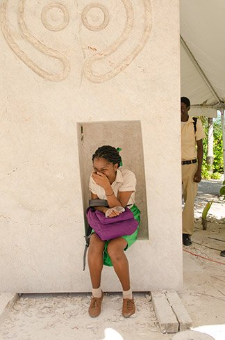 students at the first sculpture symposium in anguilla