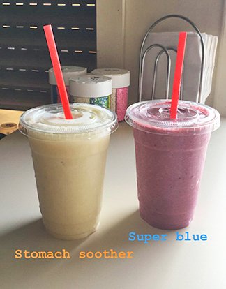 Super blue and stomah soother smoothies