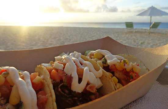 anguilla food tacos on the beach