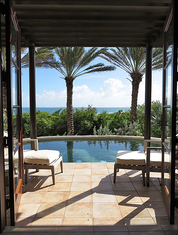 master bedroom with plunge pool and terrace at bird of paradise villa