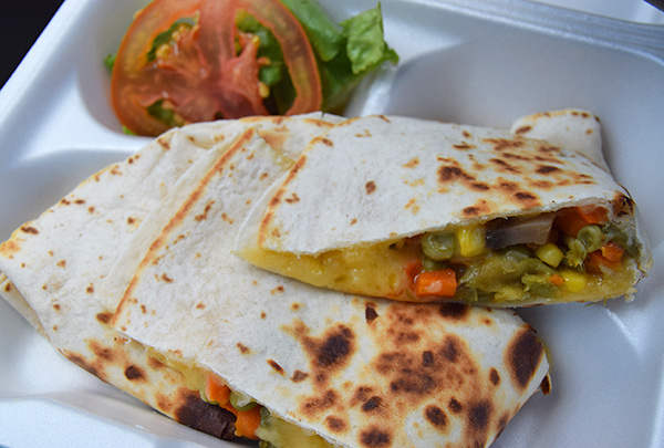 vegetable quesadilla from hungrys good food van