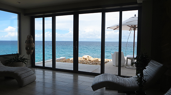 view from inside the spa