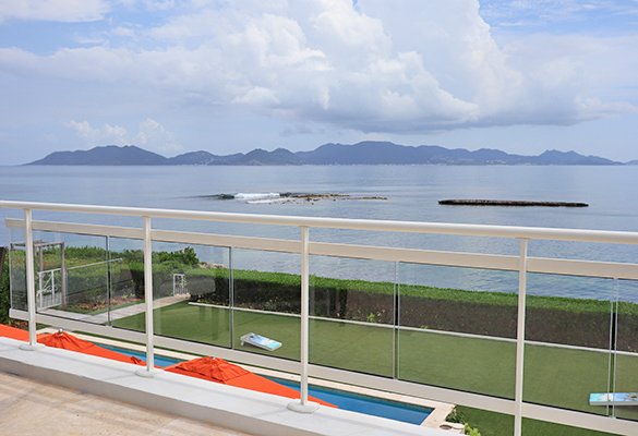 View from Master Bedroom at Champagne Shores of sea and Saint Martin