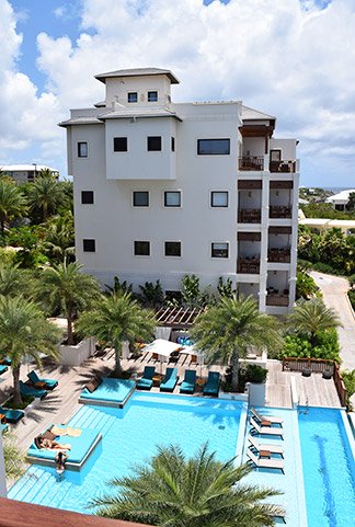 looking down on tranquility pool at zemi beach house