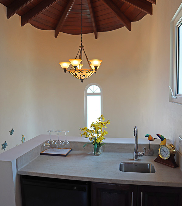 wet bar upstairs of villa soleil