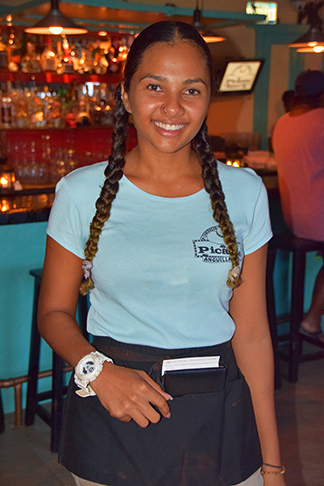 our lovely waitress for the night, jasmin