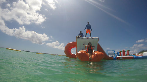 water launch at aqua park in anguilla