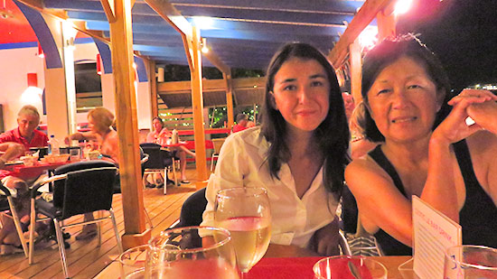 yuki and mom after a great meal at le bar