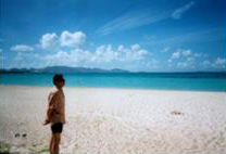 My husband on the beach