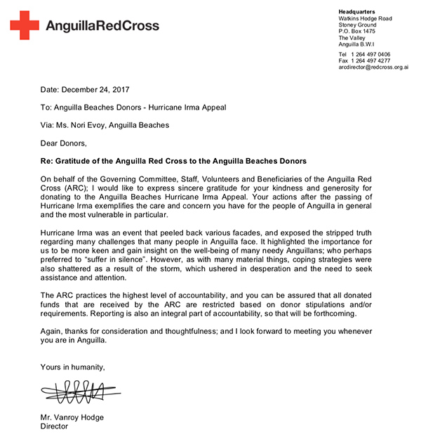 hurricane irma anguilla red cross letter
