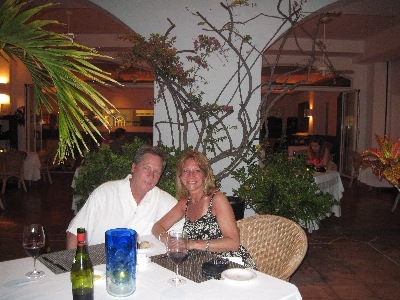 Our last night in Anguilla at Santorini