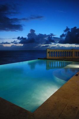 View from the outside balcony at dusk