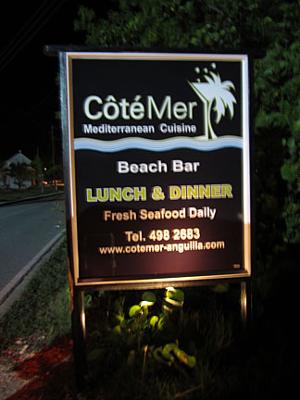 Cote Mer Sign in Island Harbour